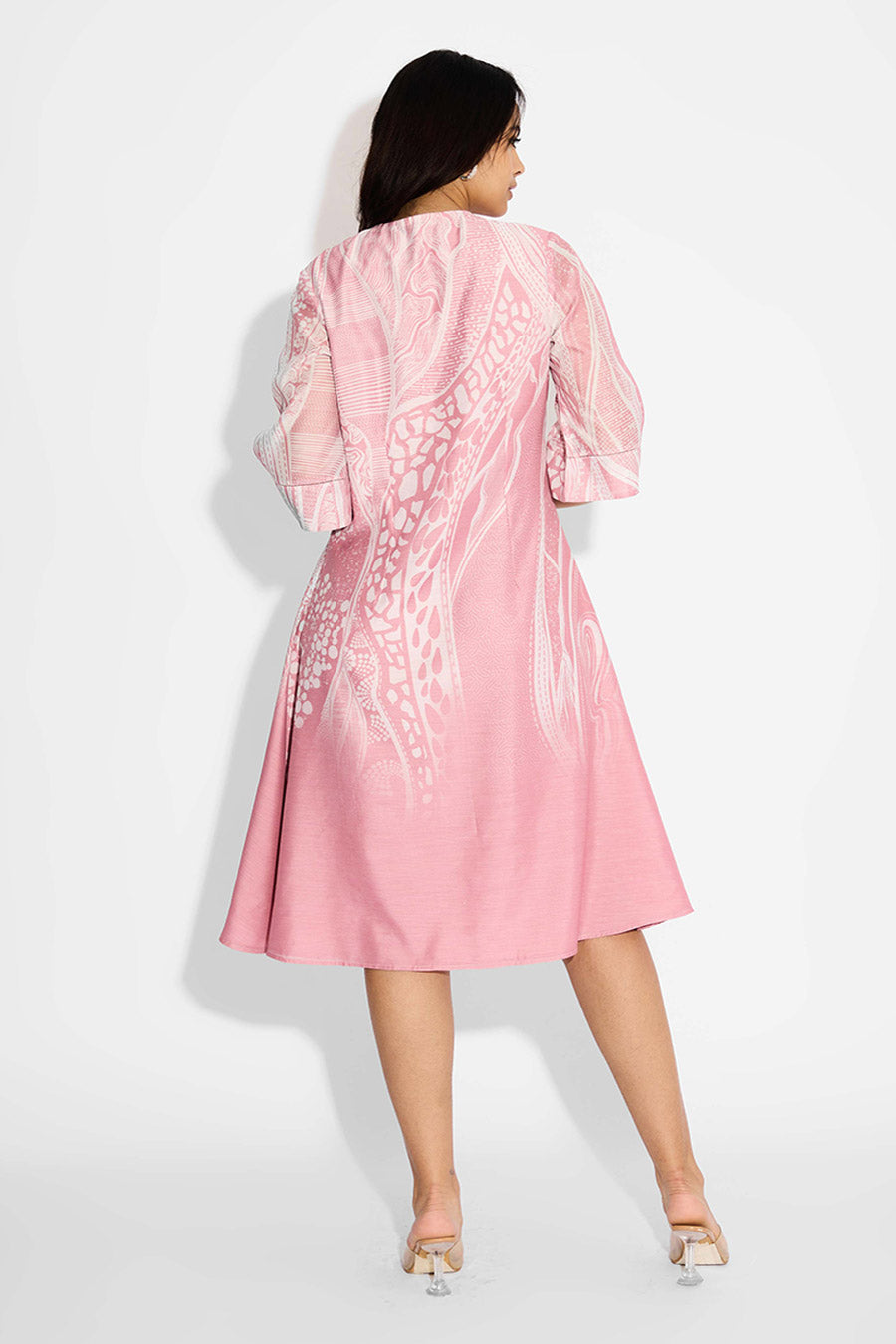 Pink Swirl Printed Dress