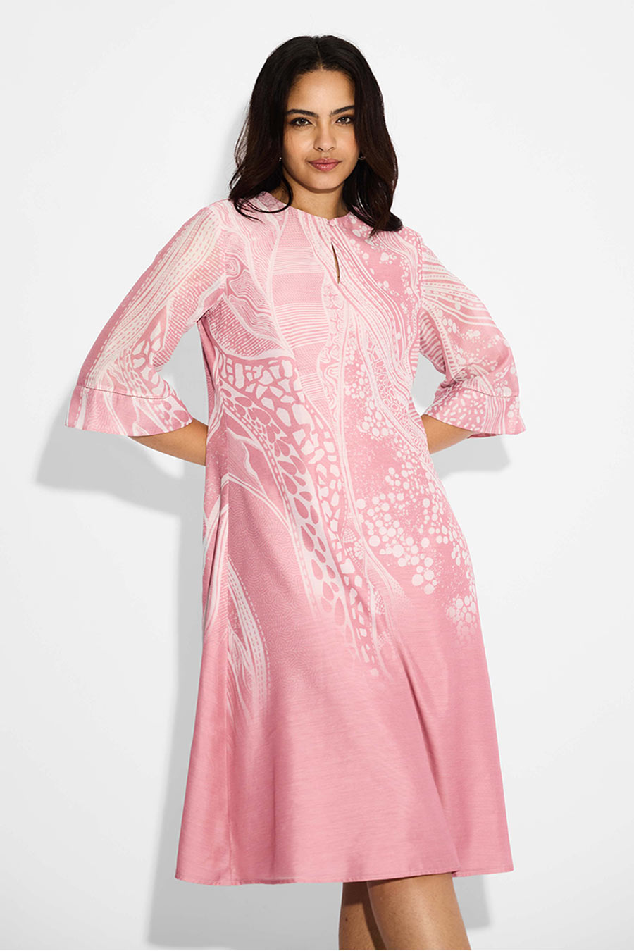 Pink Swirl Printed Dress