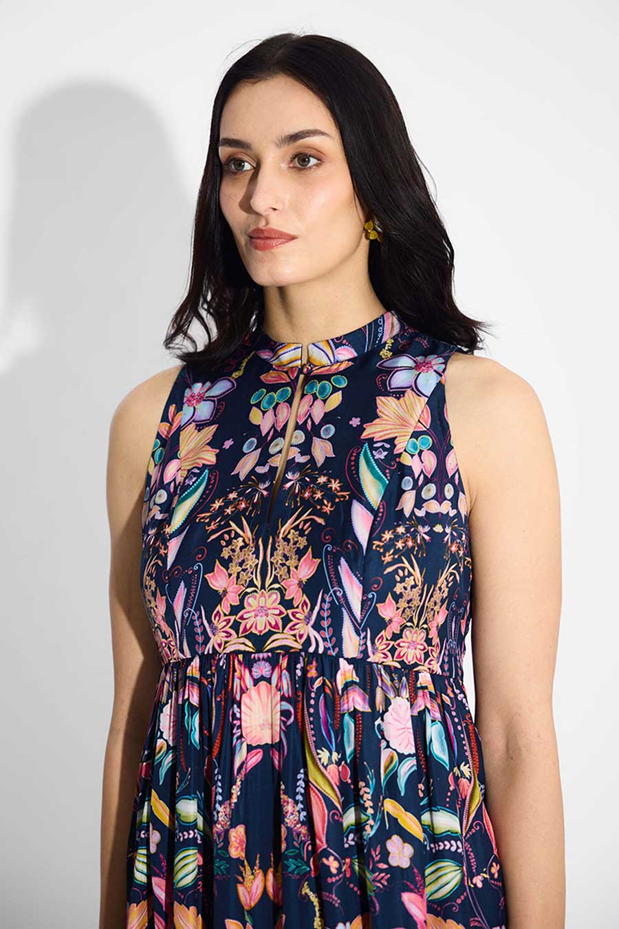 Blue Floral Printed Peplum Top & Pant Co-Ord Set