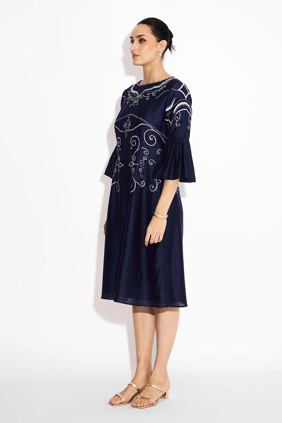 Navy Blue Embellished Dress