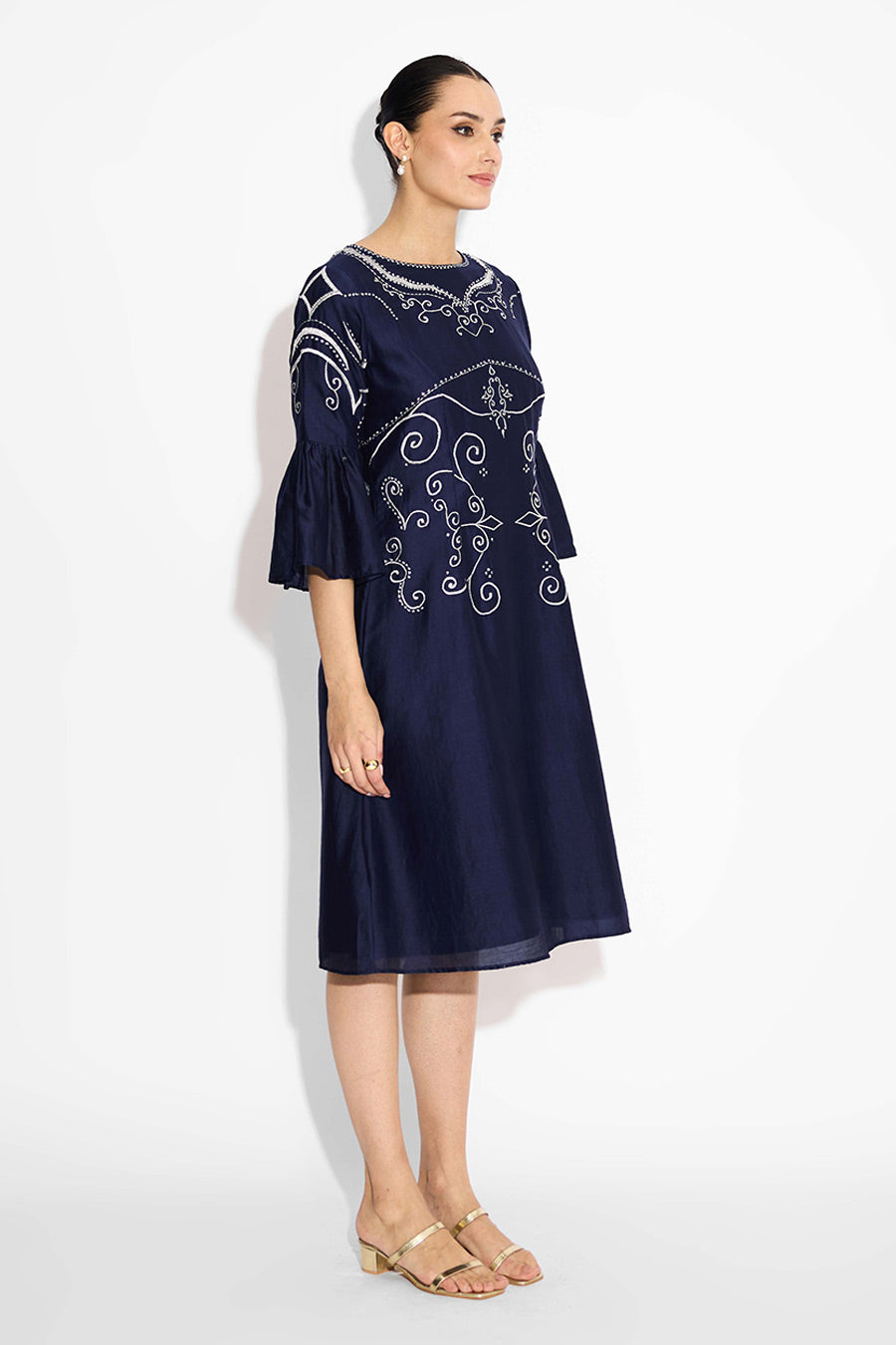 Navy Blue Embellished Dress