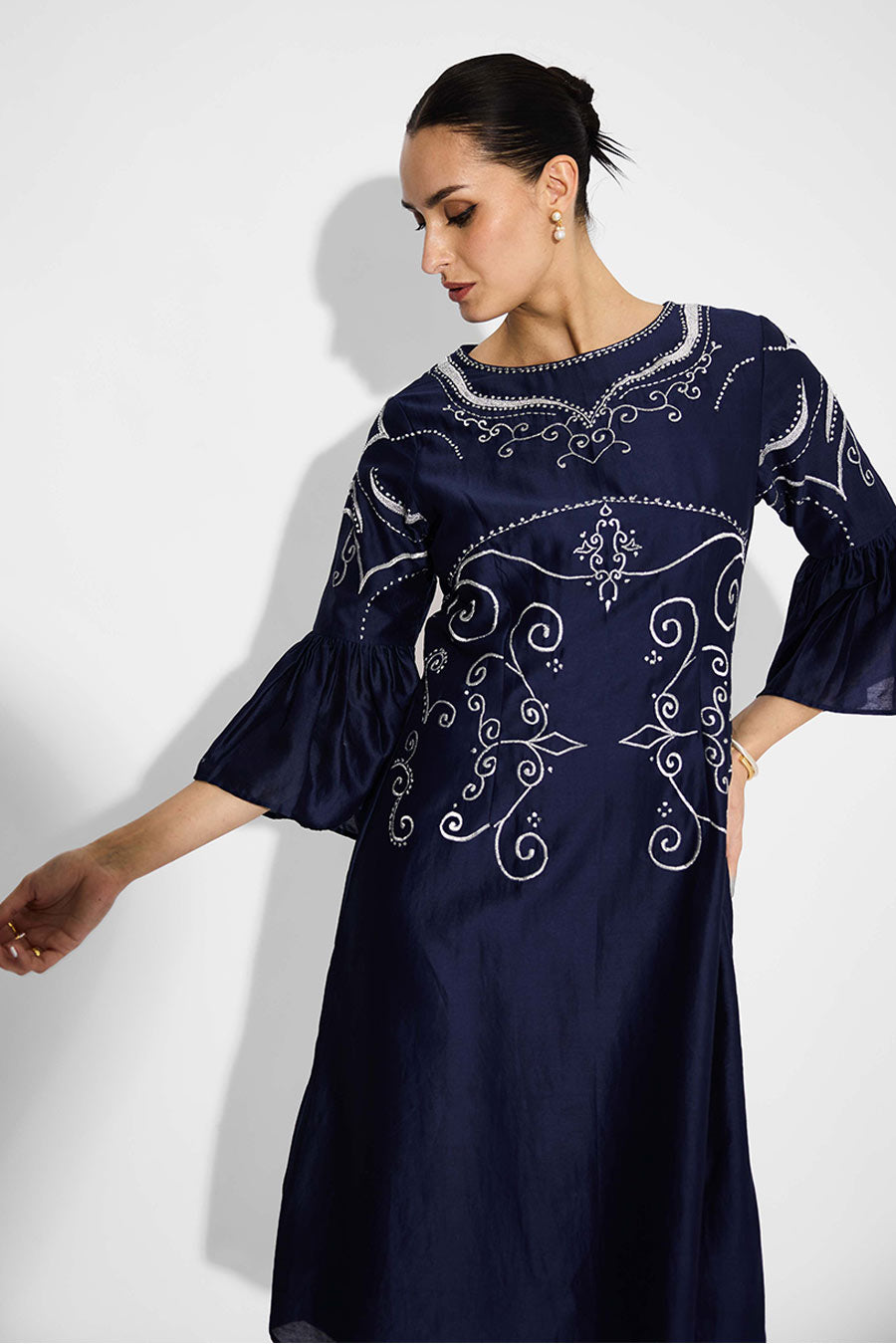 Navy Blue Embellished Dress