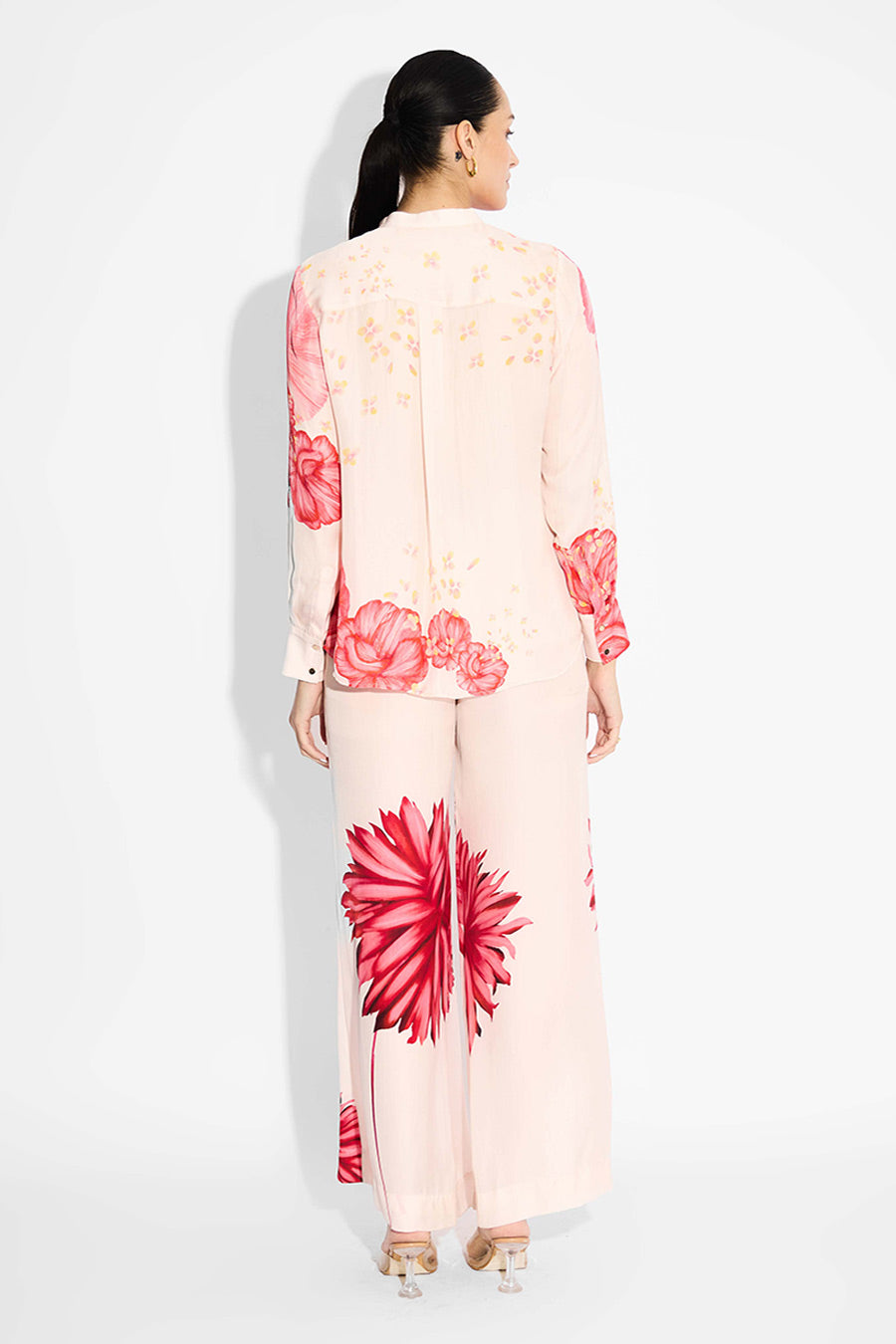 Pink Floral Printed Straight Pant