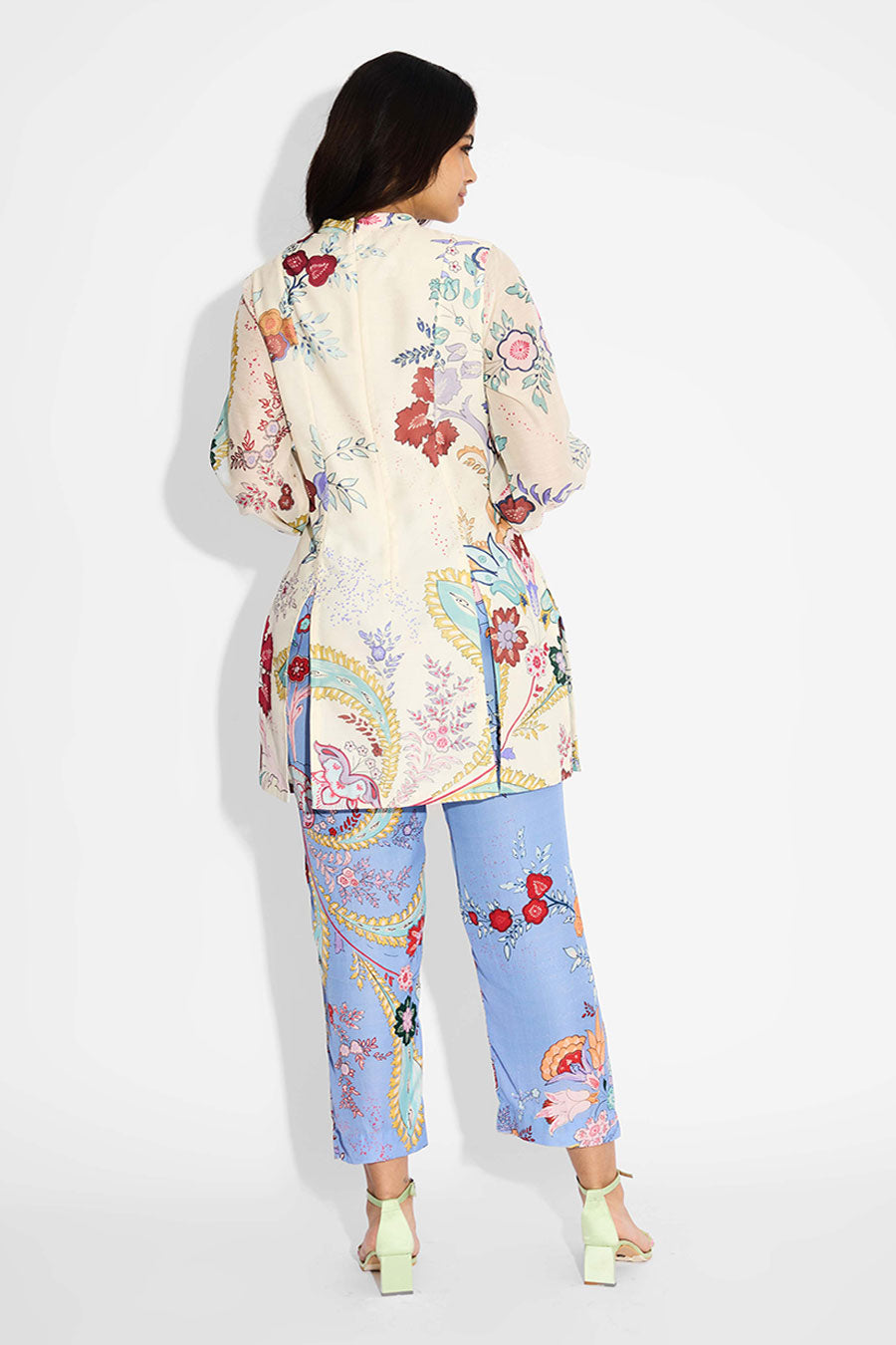 Cue Blue Floral Printed Pant