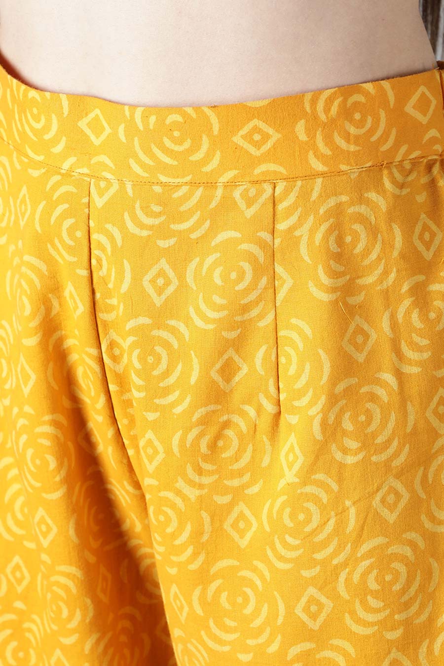 Marigold Yellow Printed Kurta Set