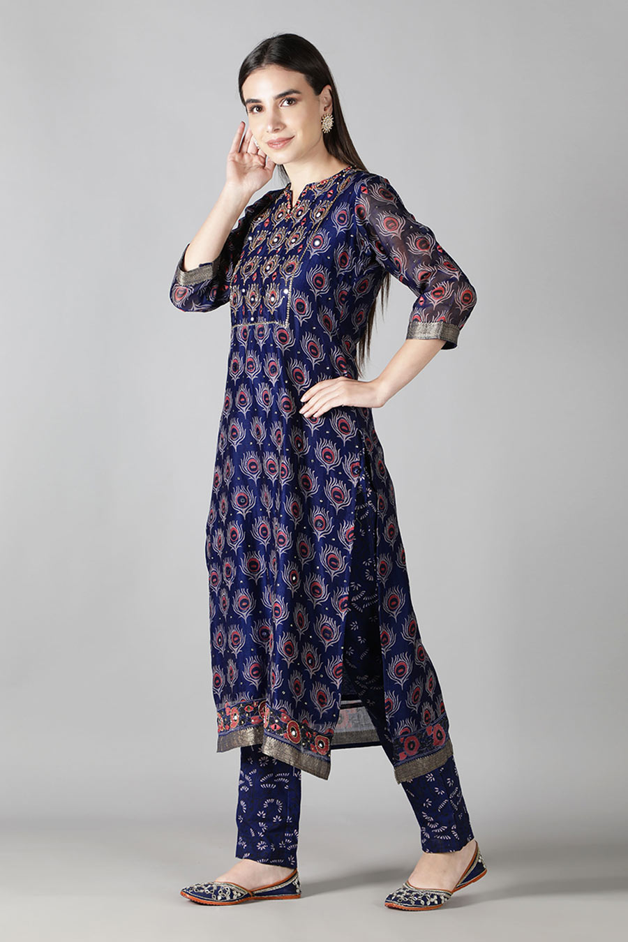 Amethyst Purple Printed Kurta Set
