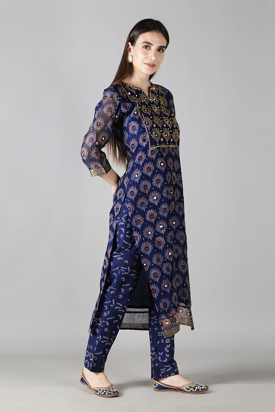 Amethyst Purple Printed Kurta Set
