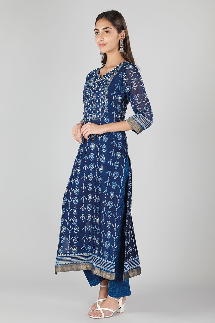 Indigo Blue Printed Kurta Set
