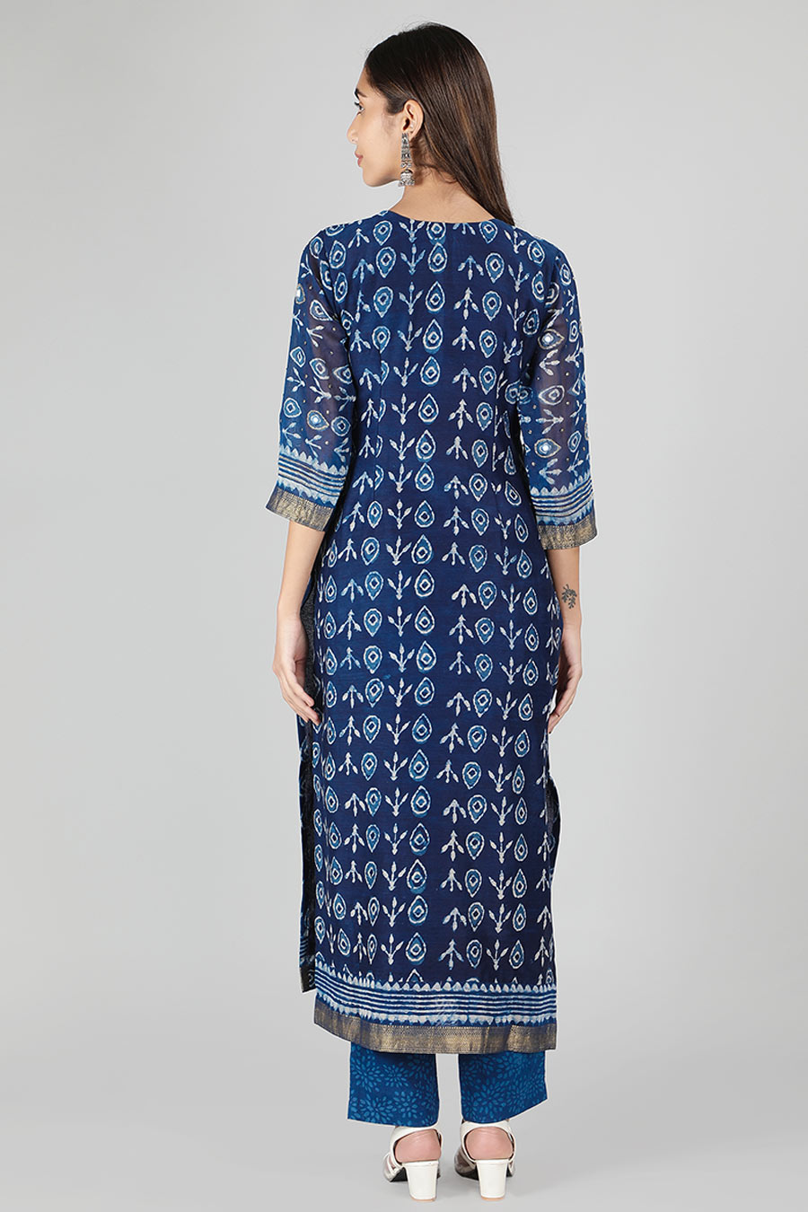 Indigo Blue Printed Kurta Set