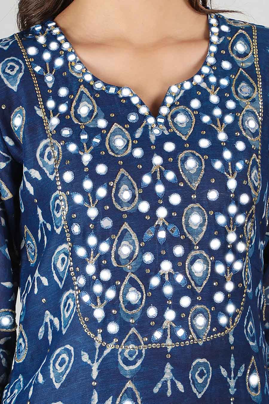 Indigo Blue Printed Kurta Set