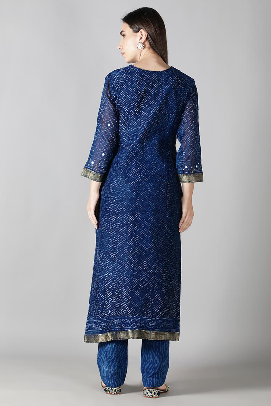 Midnight Blue Printed Kurta Set