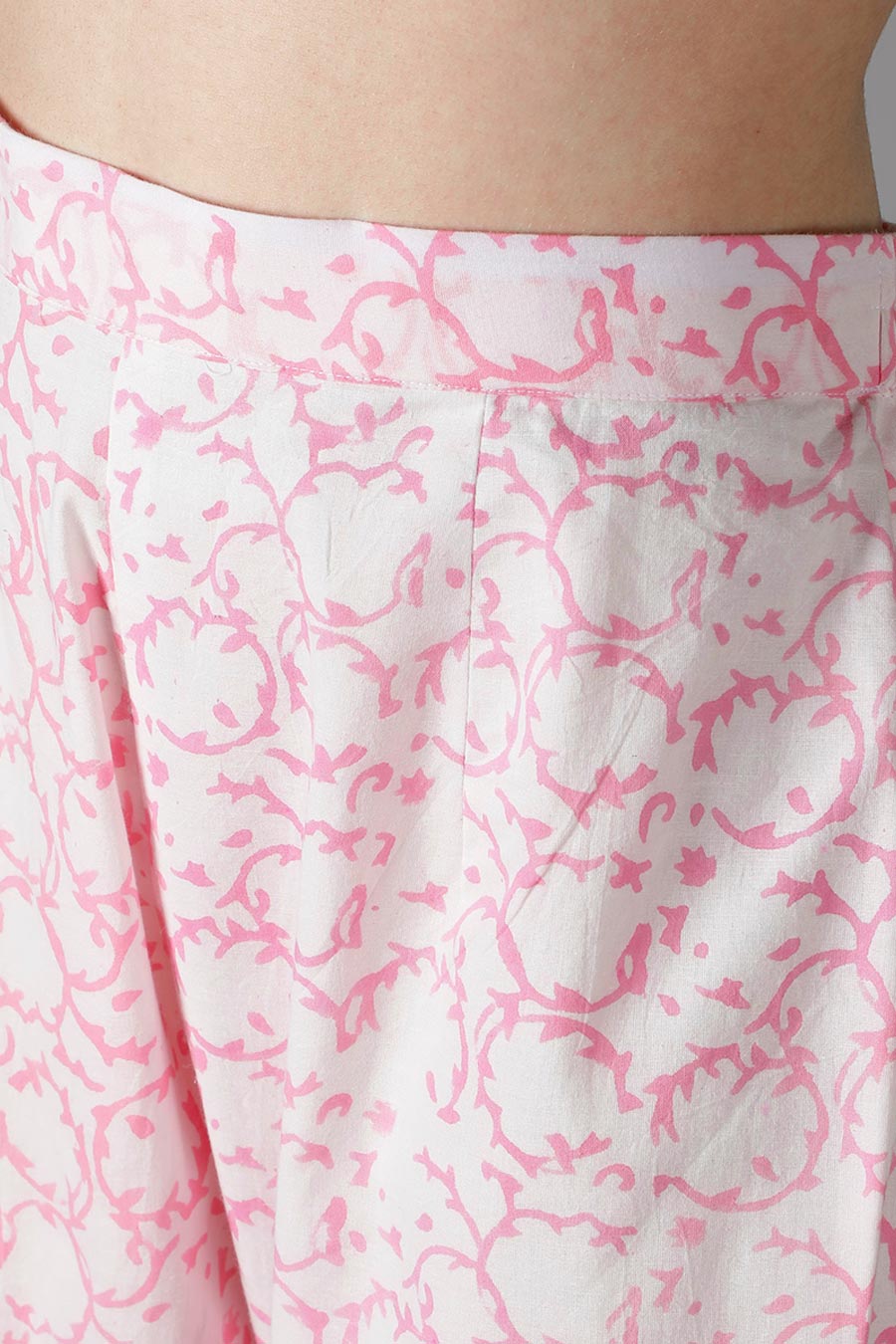 Mint Green & Rose Pink Printed Kurta Set