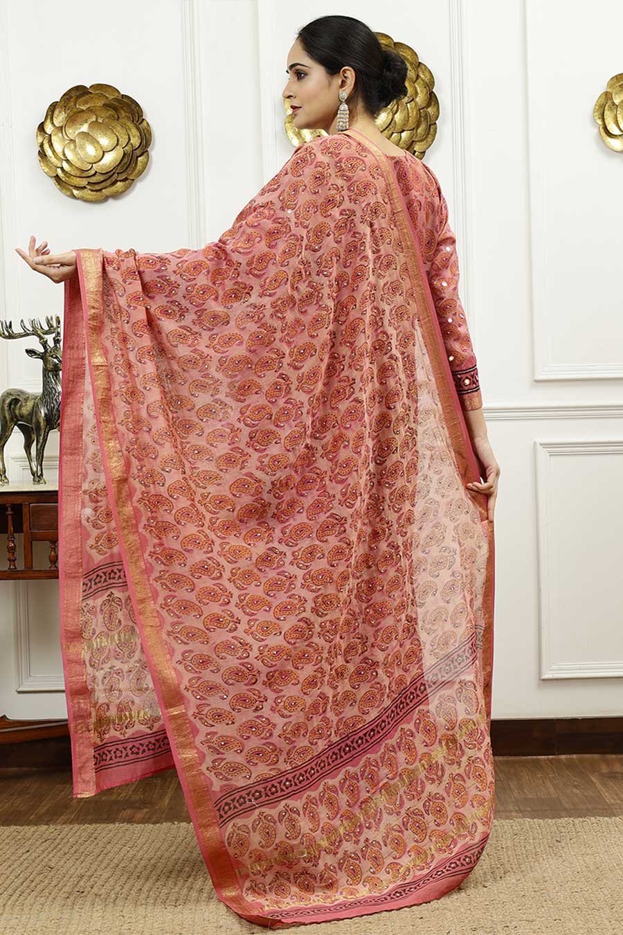 Pink Paisley Printed Kurta Set