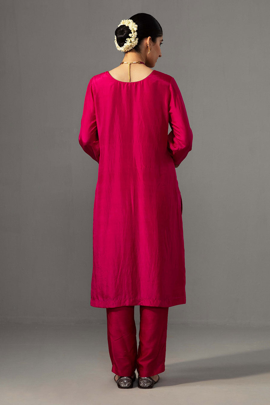 Fuschia Hand Embroidered Kurta Set