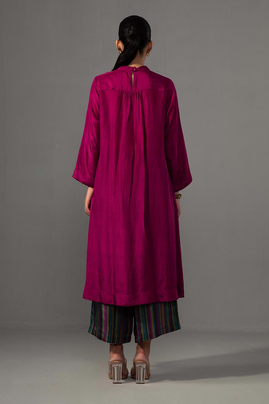 Pink Pleated Kurta & Pant Set