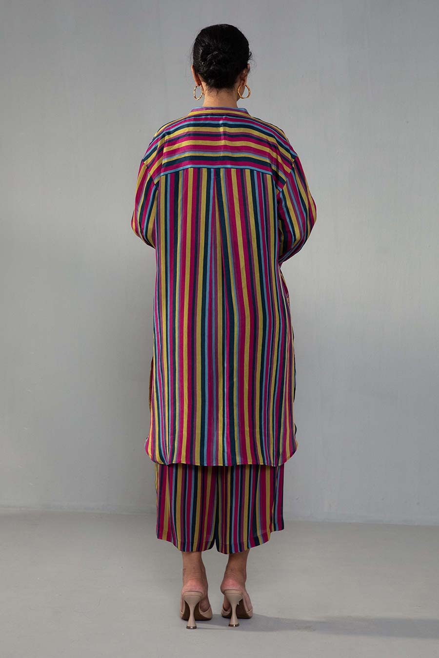 Multicolour Striped Kurta & Pant Co-ord Set