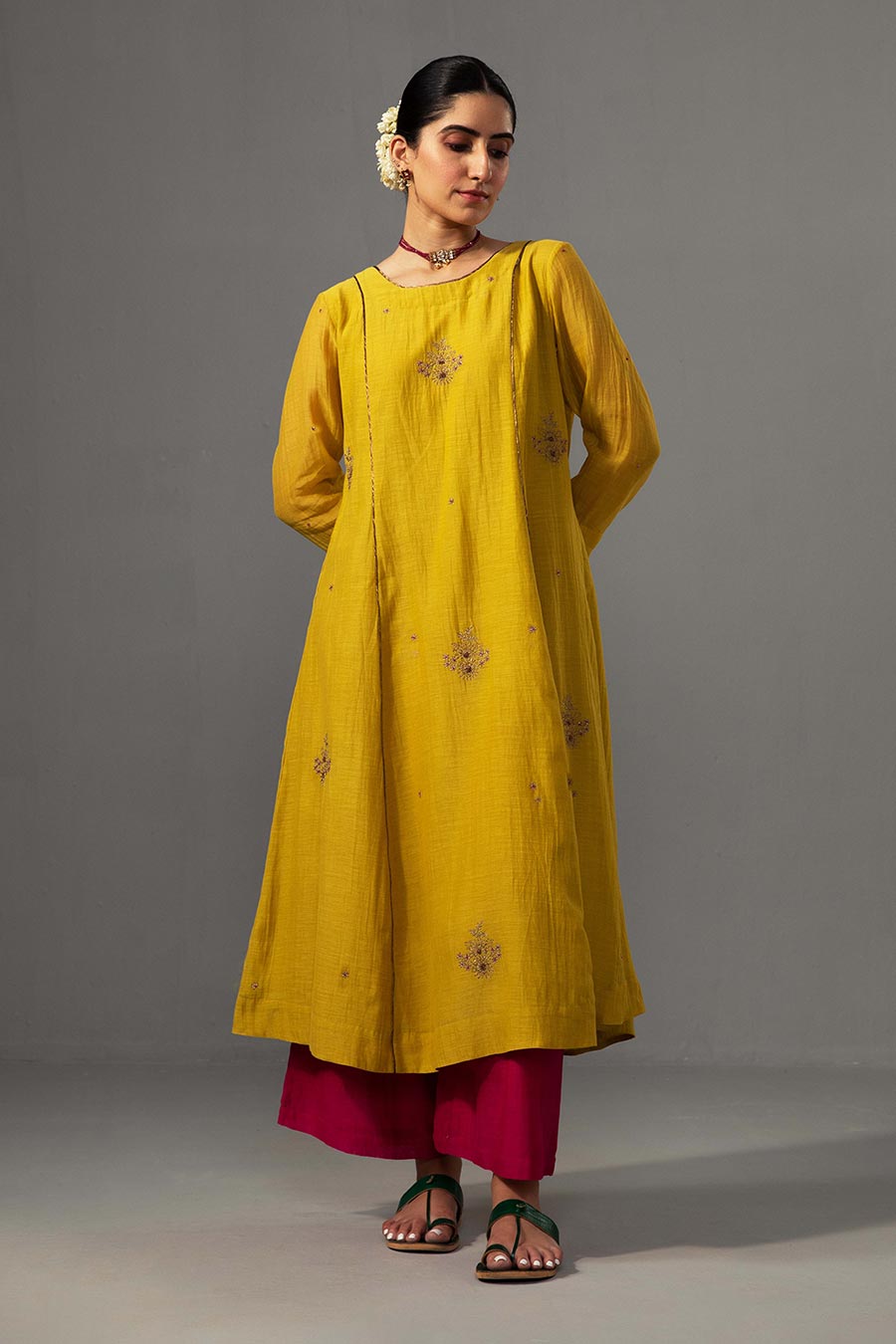 Yellow Embroidered Kurta Set