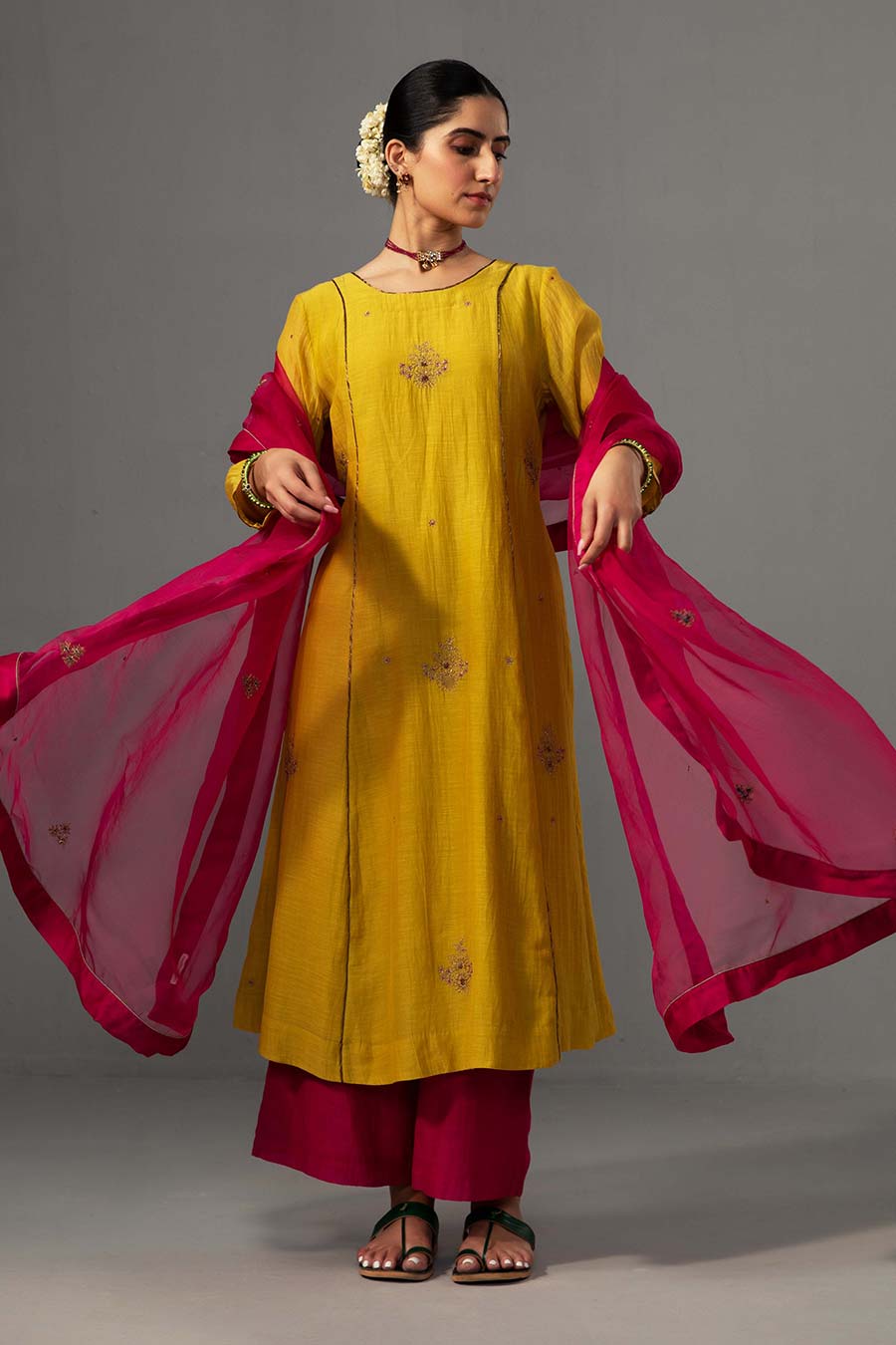 Yellow Embroidered Kurta Set