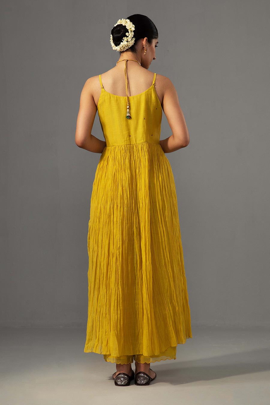 Yellow Embroidered Anarkali Kurta Set