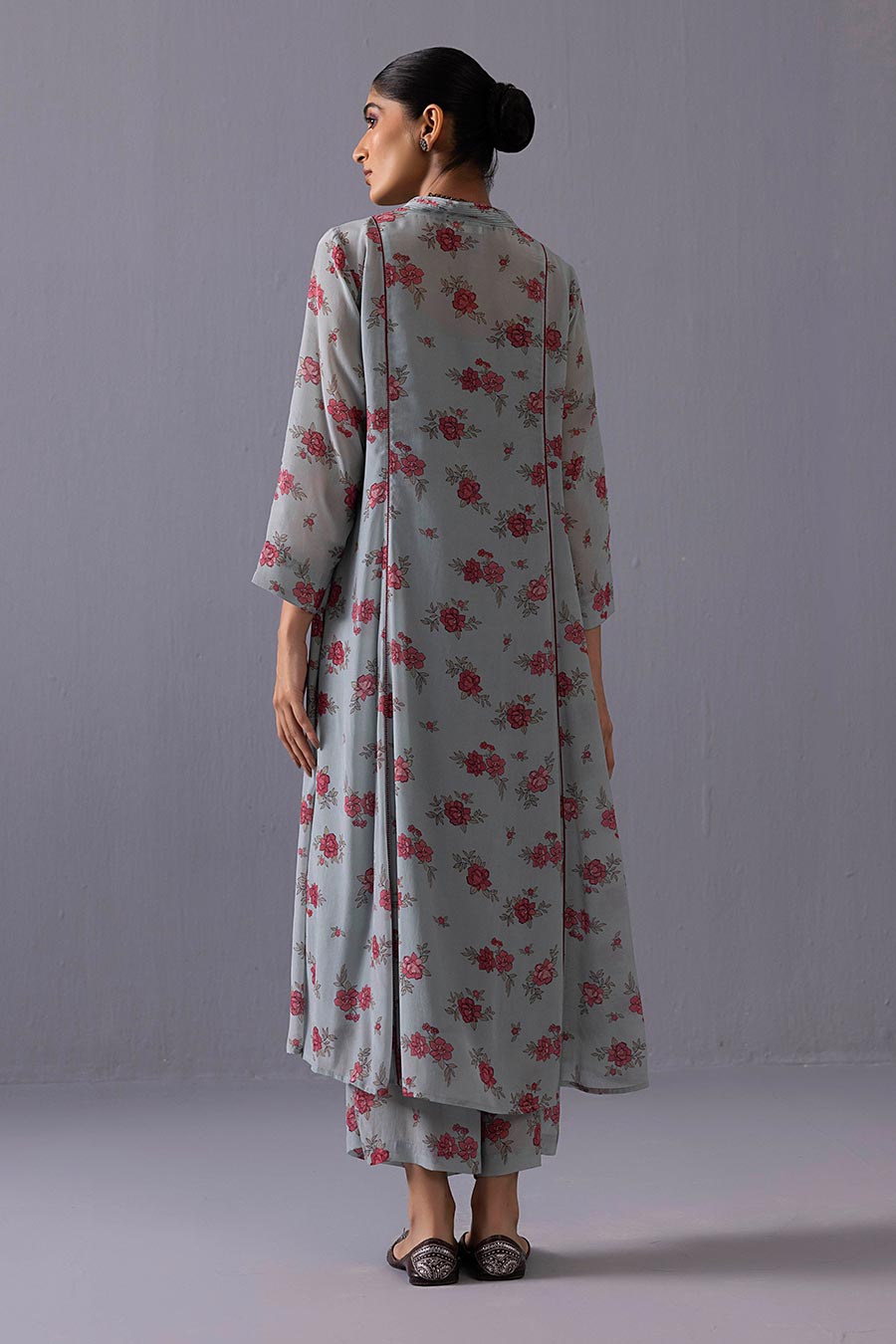 Blue Thea Floral Printed Kurta & Pant Set