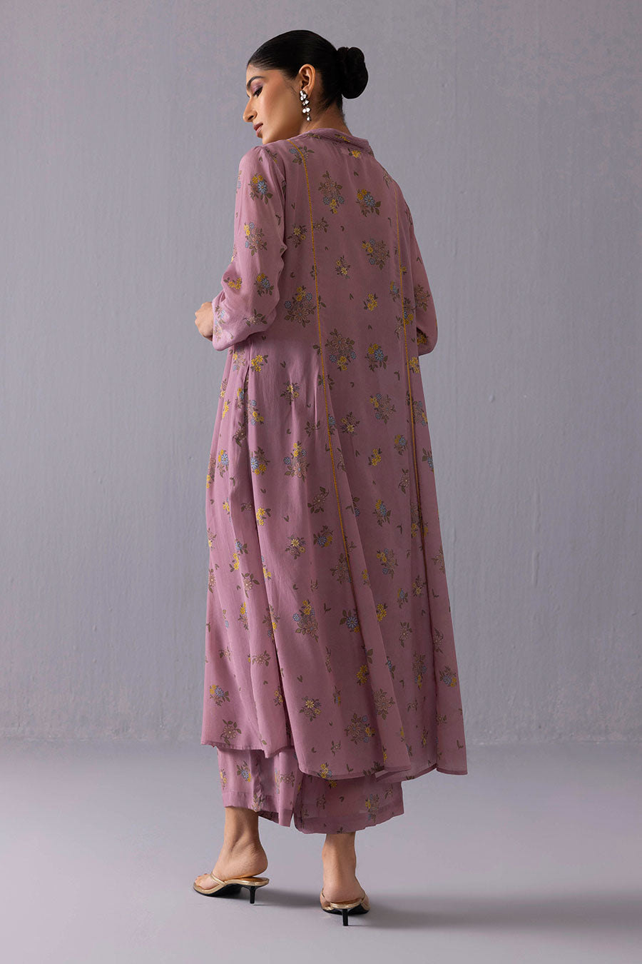 Purple Thea Daisy Printed Kurta & Pant Set
