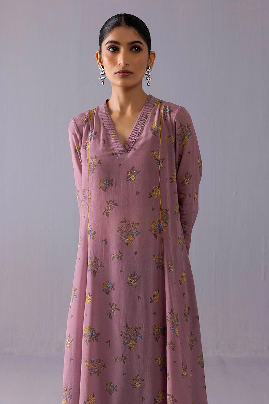 Purple Thea Daisy Printed Kurta & Pant Set