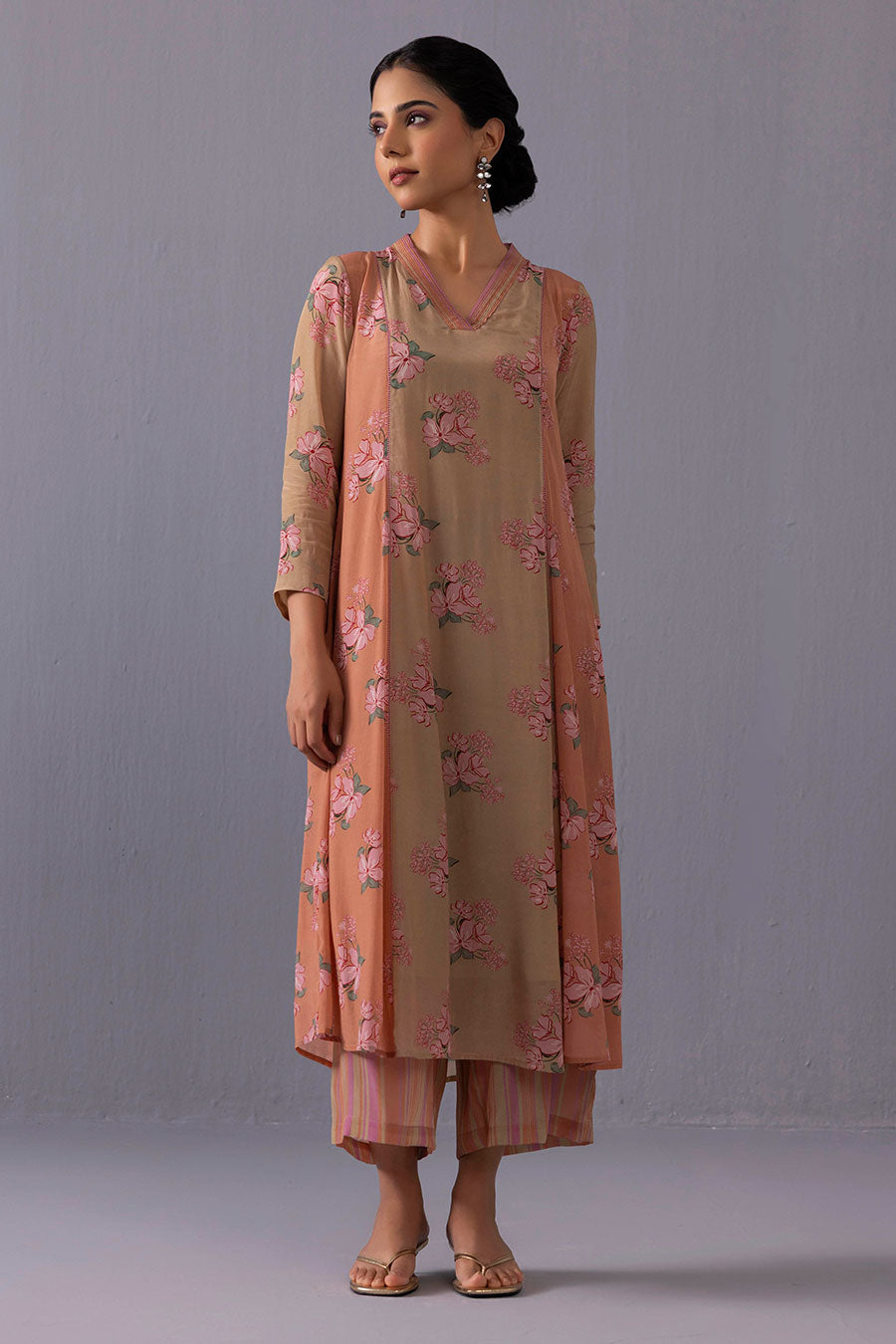 Brown Thea Rosella Printed Kurta & Pant Set