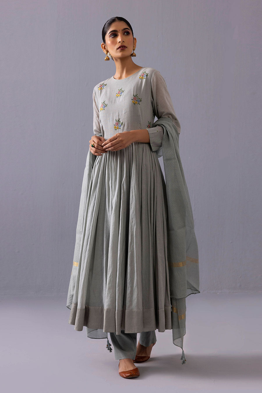 Latika Blue Embroidered Kurta Set