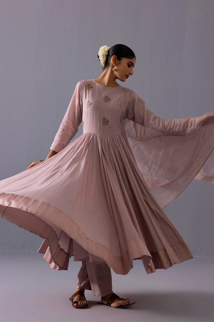 Latika Pink Embroidered Kurta Set