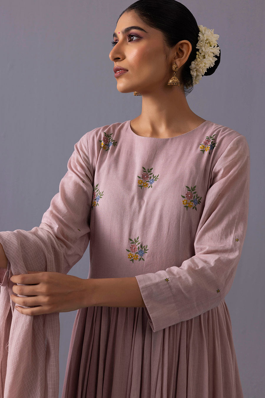 Latika Pink Embroidered Kurta Set