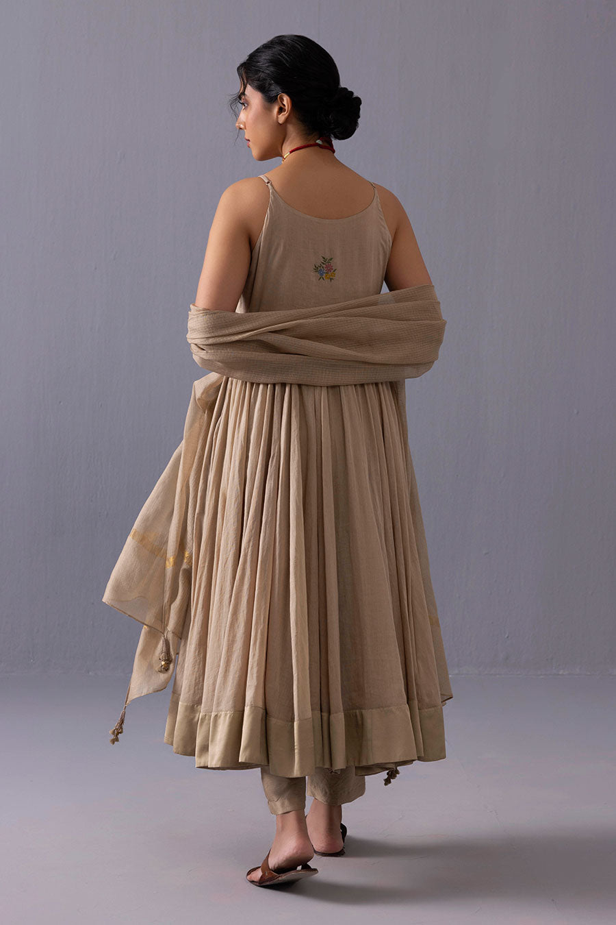 Mira Beige Embroidered Kurta Set