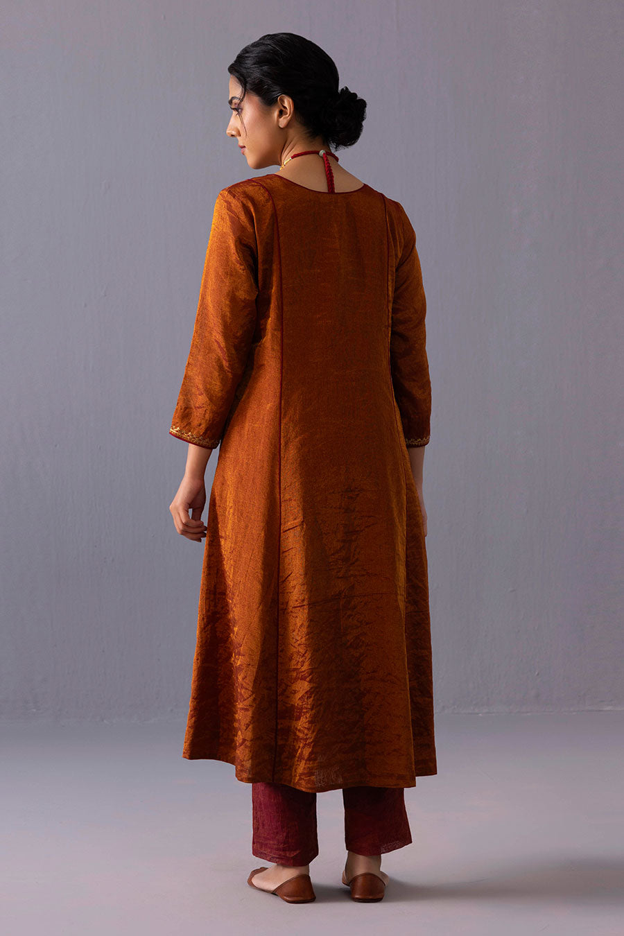 Himani Red Tissue Embroidered Kurta Set