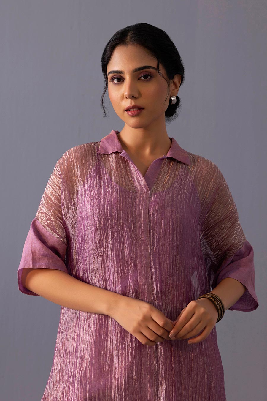 Rohini Pink Tissue Kurta & Pant Set