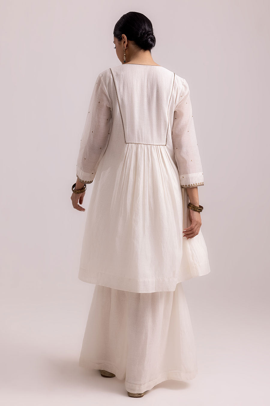 White Rimi Embroidered Sharara Set