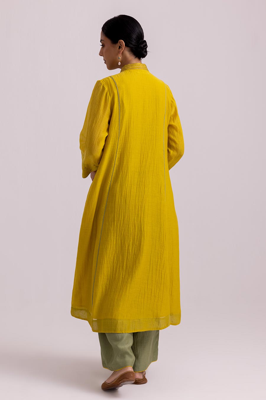 Lime Yellow Megha Embroidered Kurta Set