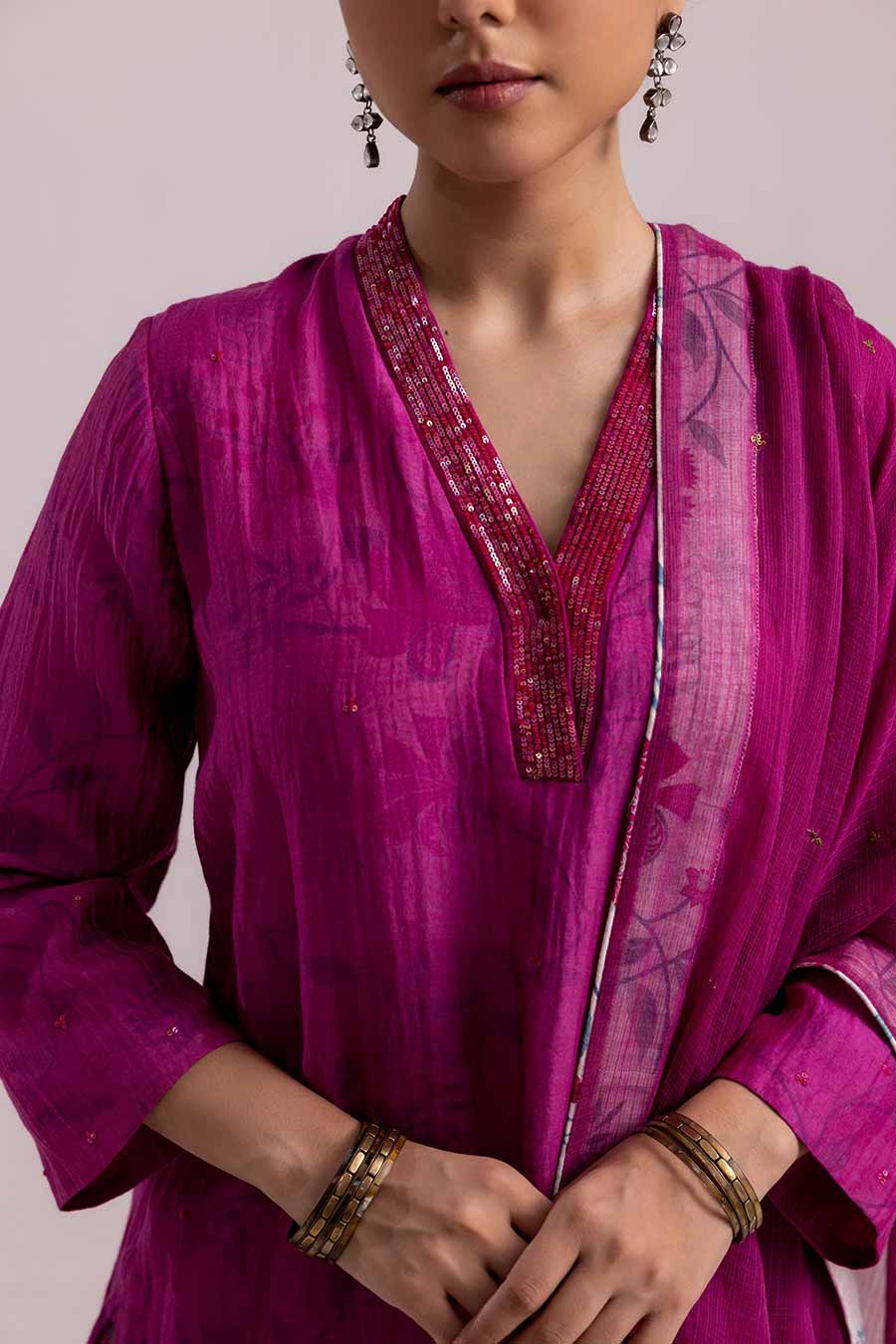 Magenta Farah Embellished Kurta Set