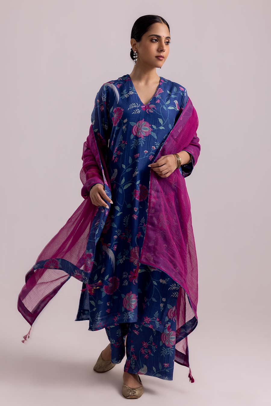 Blue Shama Printed Kurta Set