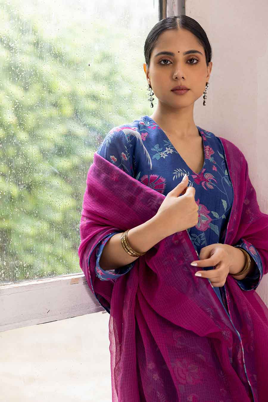 Blue Shama Printed Kurta Set