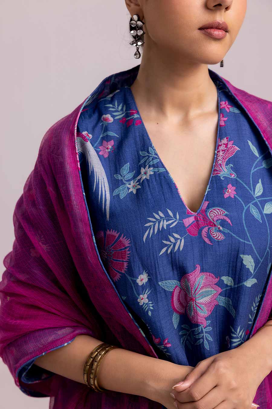 Blue Shama Printed Kurta Set