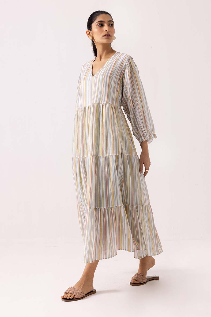 White Printed Iris Dress