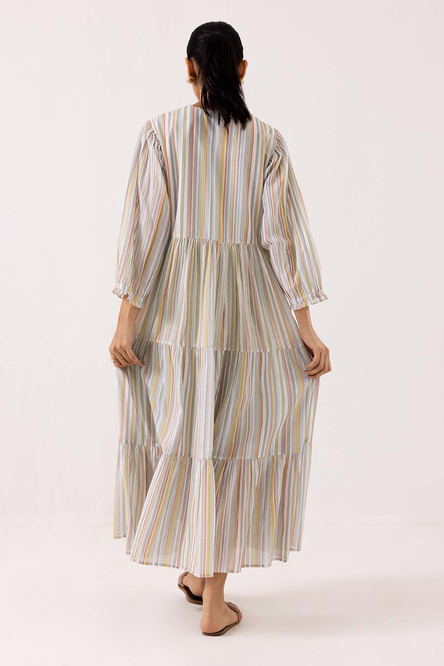 White Printed Iris Dress