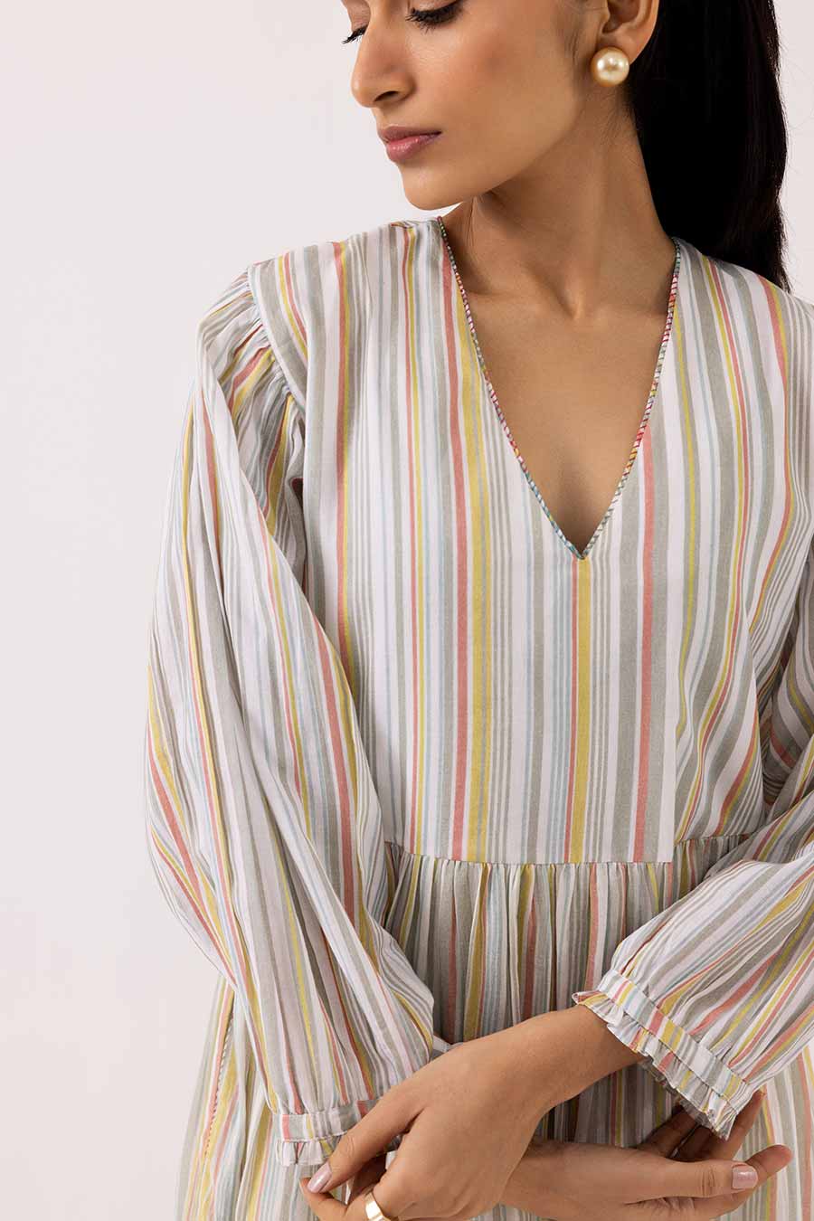 White Printed Iris Dress