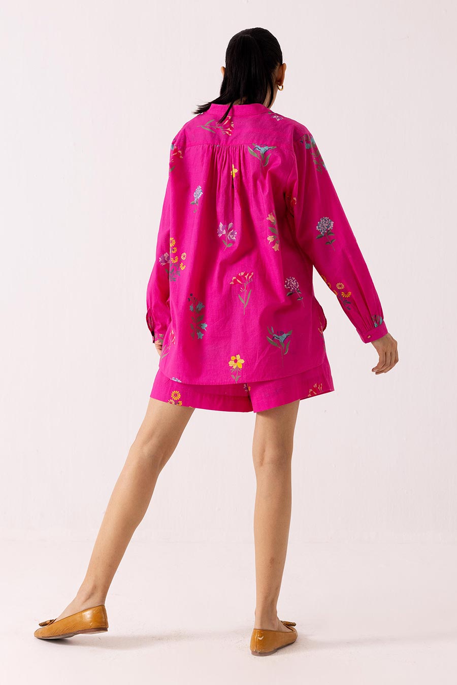Pink Printed Shirt & Shorts Co-Ord Set