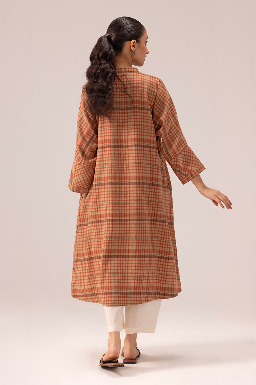 Brown Vidushi Kaftan Kurta & Pant Set