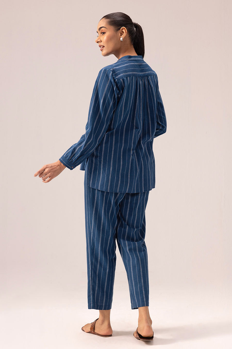 Blue Aparna Handwoven Top & Pant Co-Ord Set