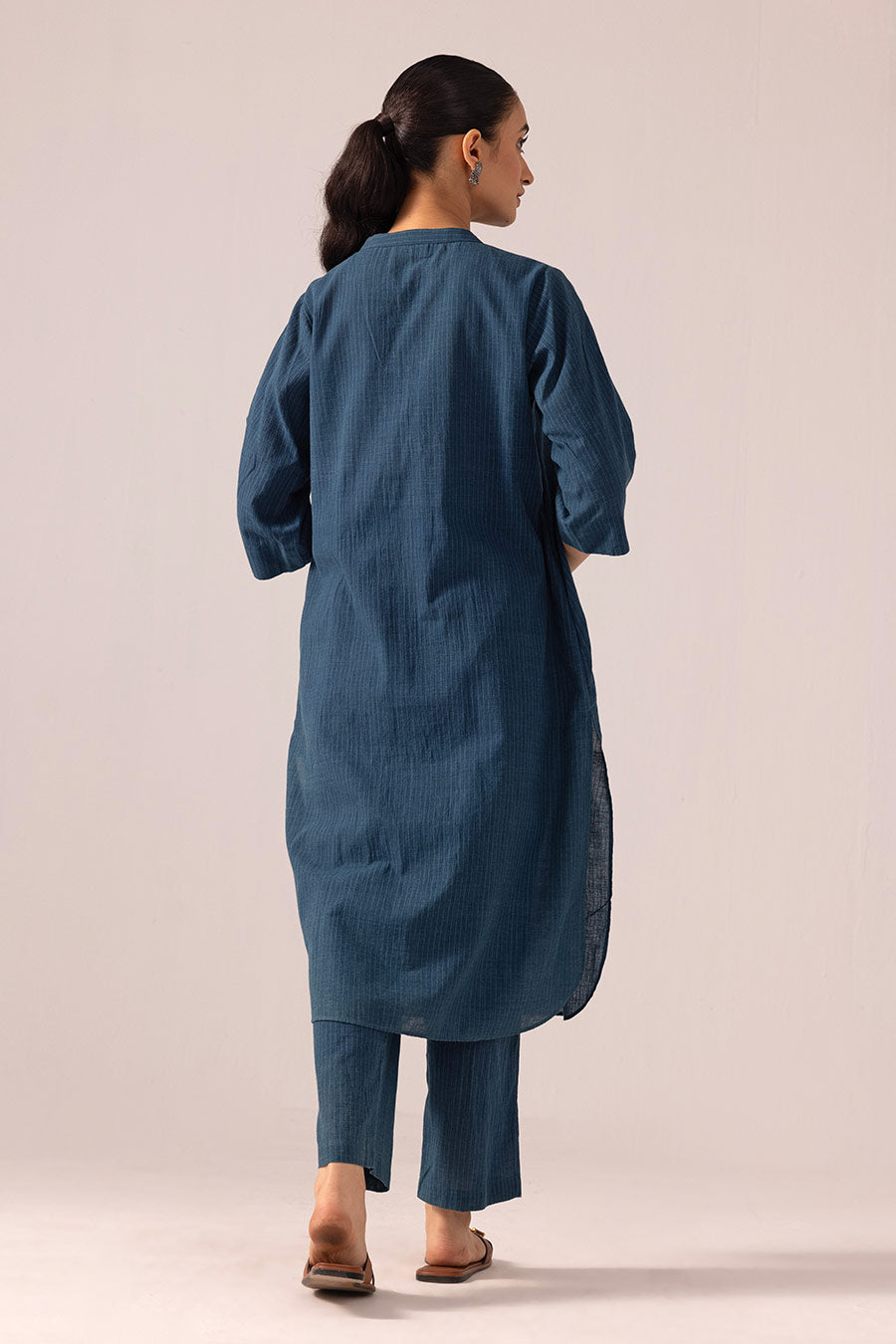 Blue Simran Handwoven Kurta & Pant Set
