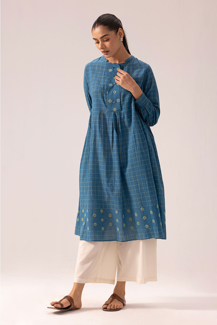 Blue Ira Handwoven Kurta