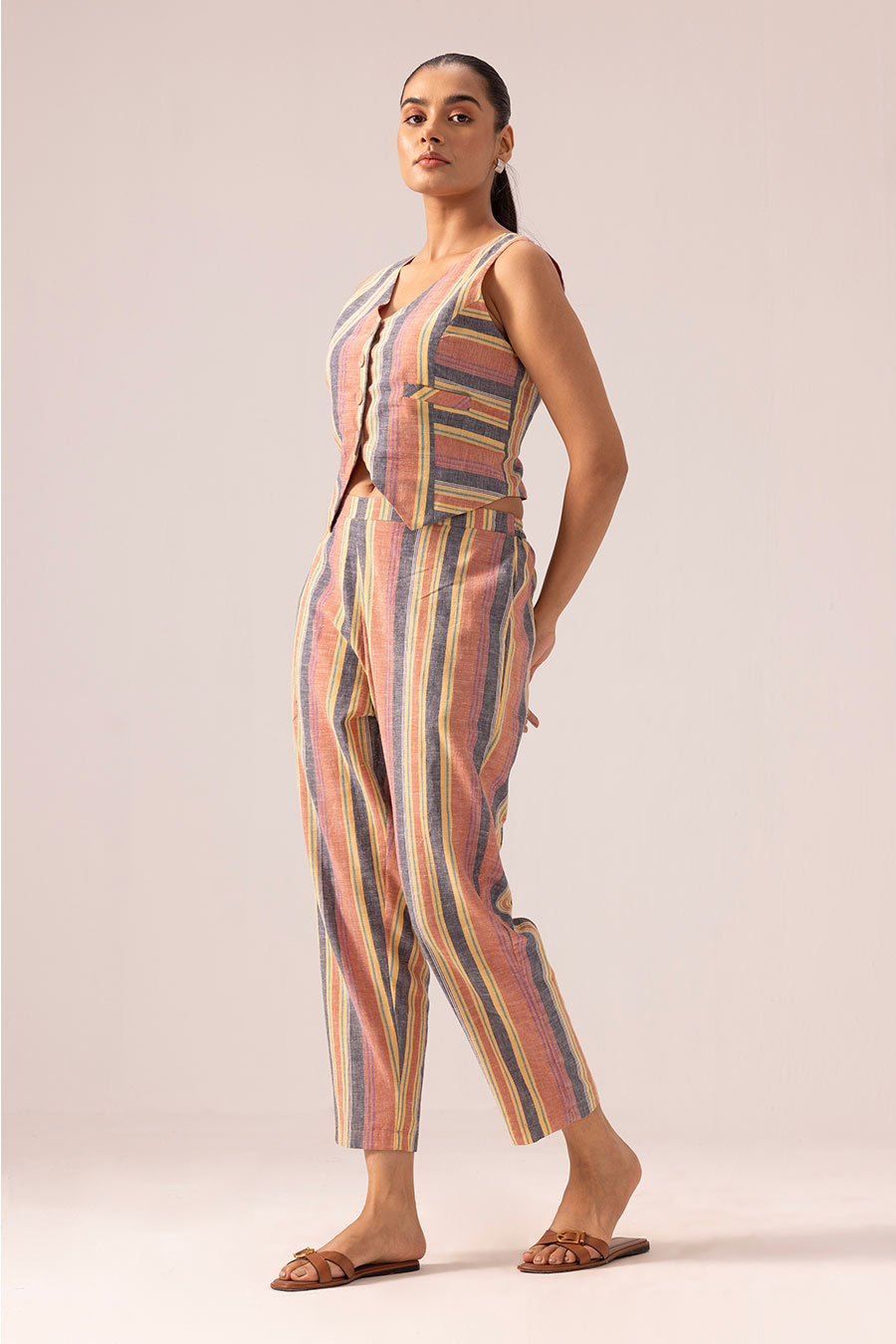 Multicolour Keya Vest Top & Pant Co-Ord Set