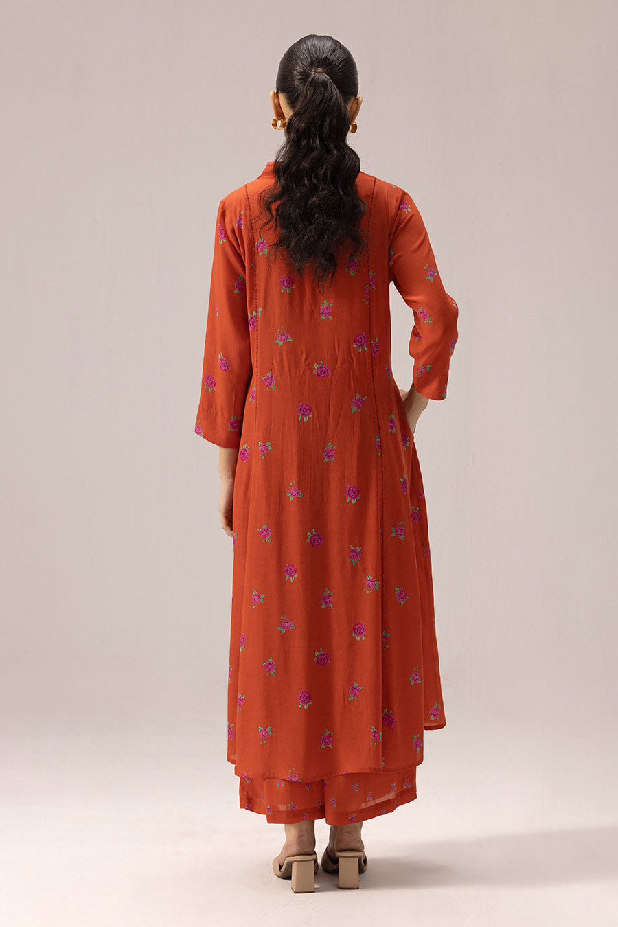 Orange Jia Printed Kurta & Pant Set