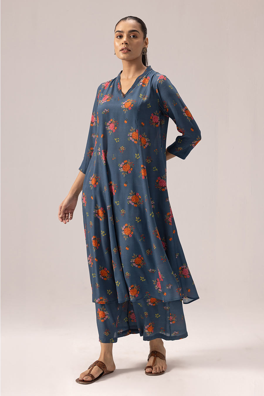 Blue Thea Printed Kurta & Pant Set